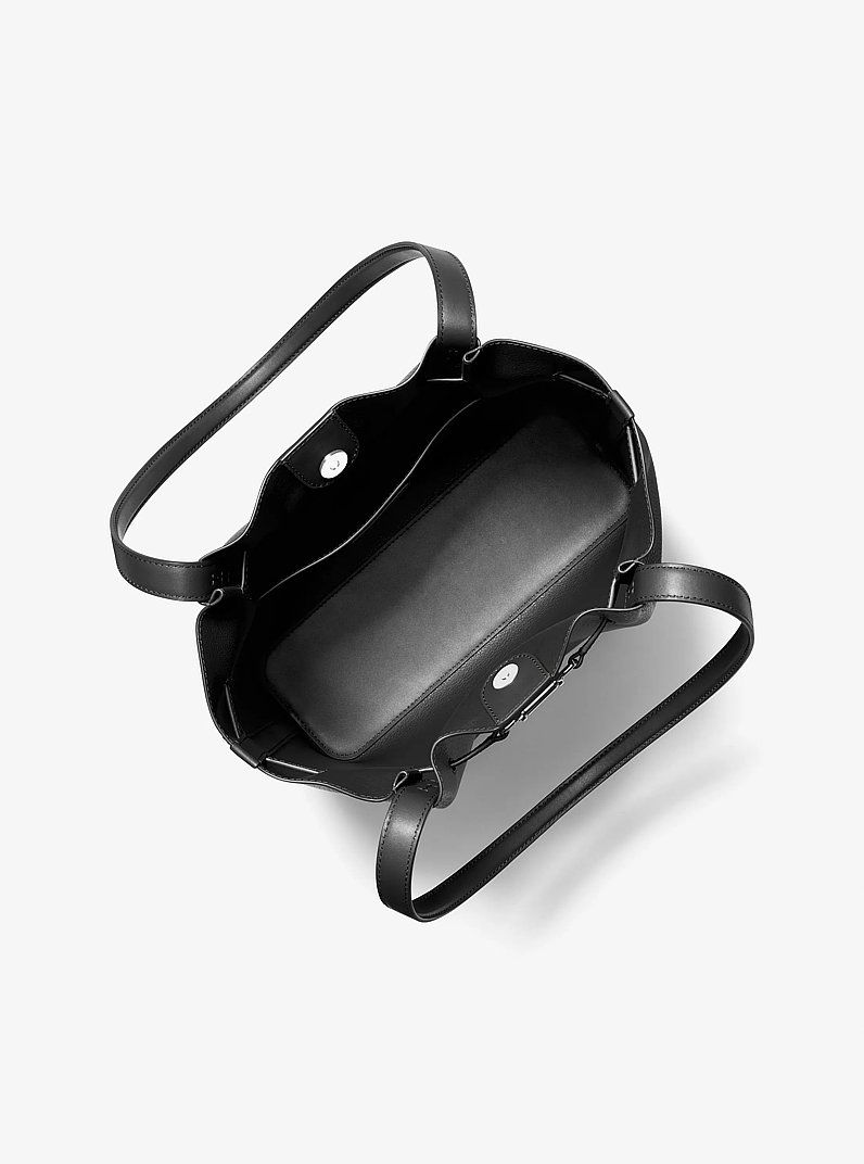 Carson Large Pebbled Leather Tote Bag in BLACK | Michael Kors