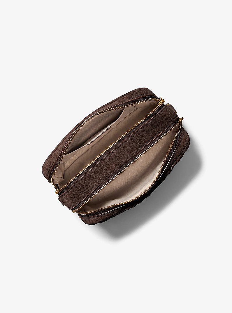 Sac &agrave; bandouli&egrave;re pour appareil photo Bryant de taille moyenne en daim tiss&eacute; in CHOCOLAT | Michael Kors
