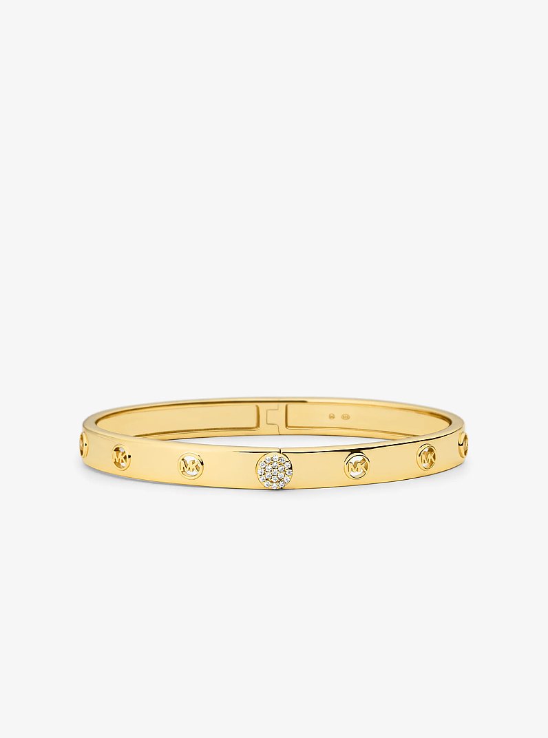Precious Metal-Plated Sterling Silver Pav&eacute; Bangle in ROSE GOLD | Michael Kors