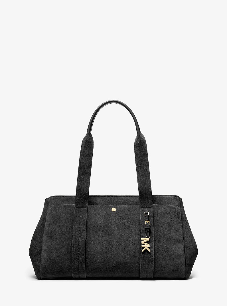 Borsa tote grande in pelle scamosciata Romee in NERO | Michael Kors