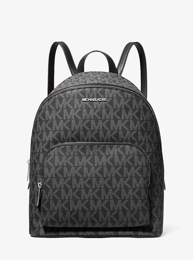 Connie Medium Signature Logo Backpack in BLACK | Michael Kors