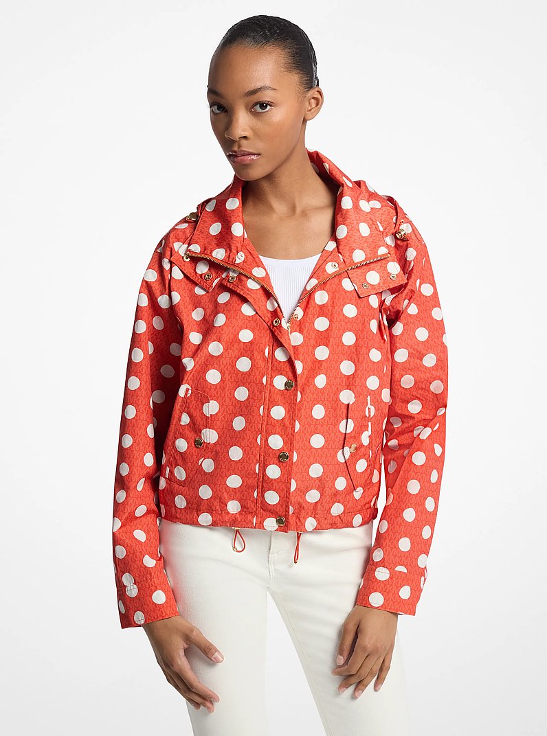 Polka Dot Signature Logo Cir&eacute; Jacket in RED CLAY | Michael Kors