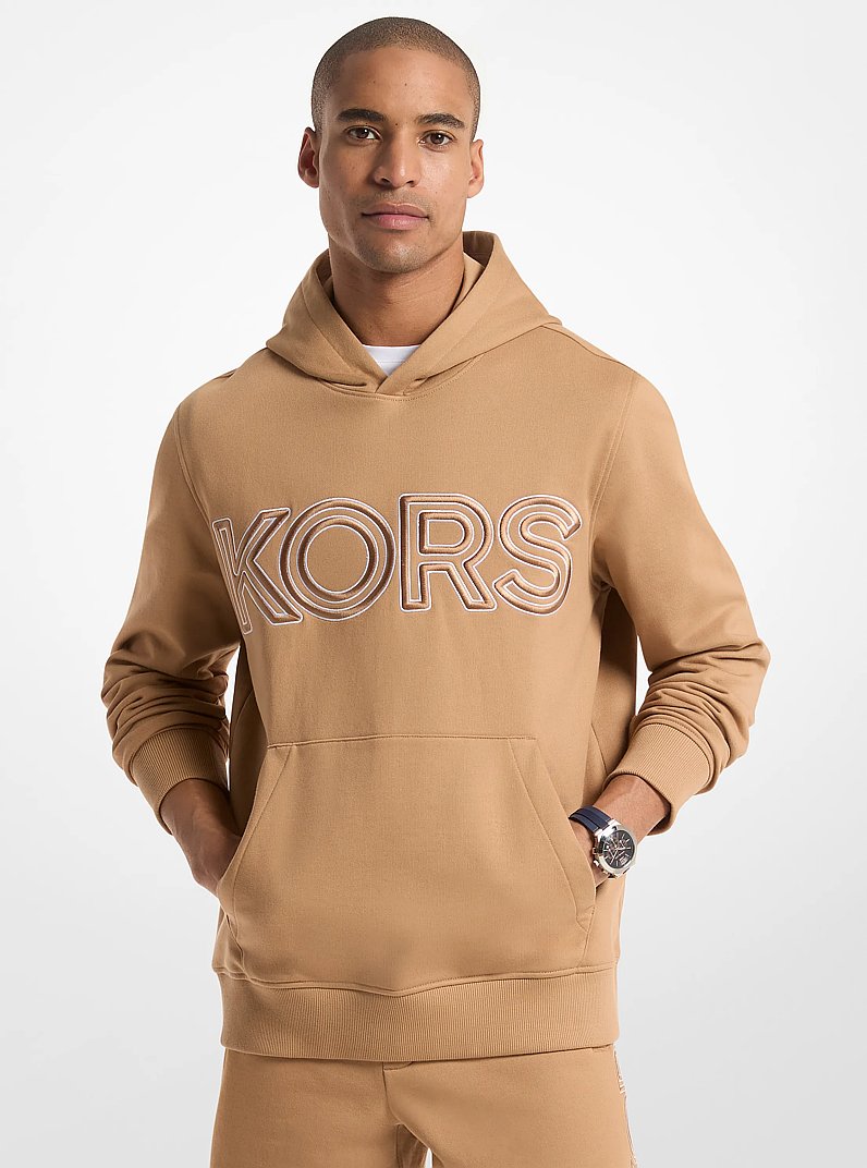Sudadera con capucha de algod&oacute;n con logotipo in CAMEL OSCURO | Michael Kors