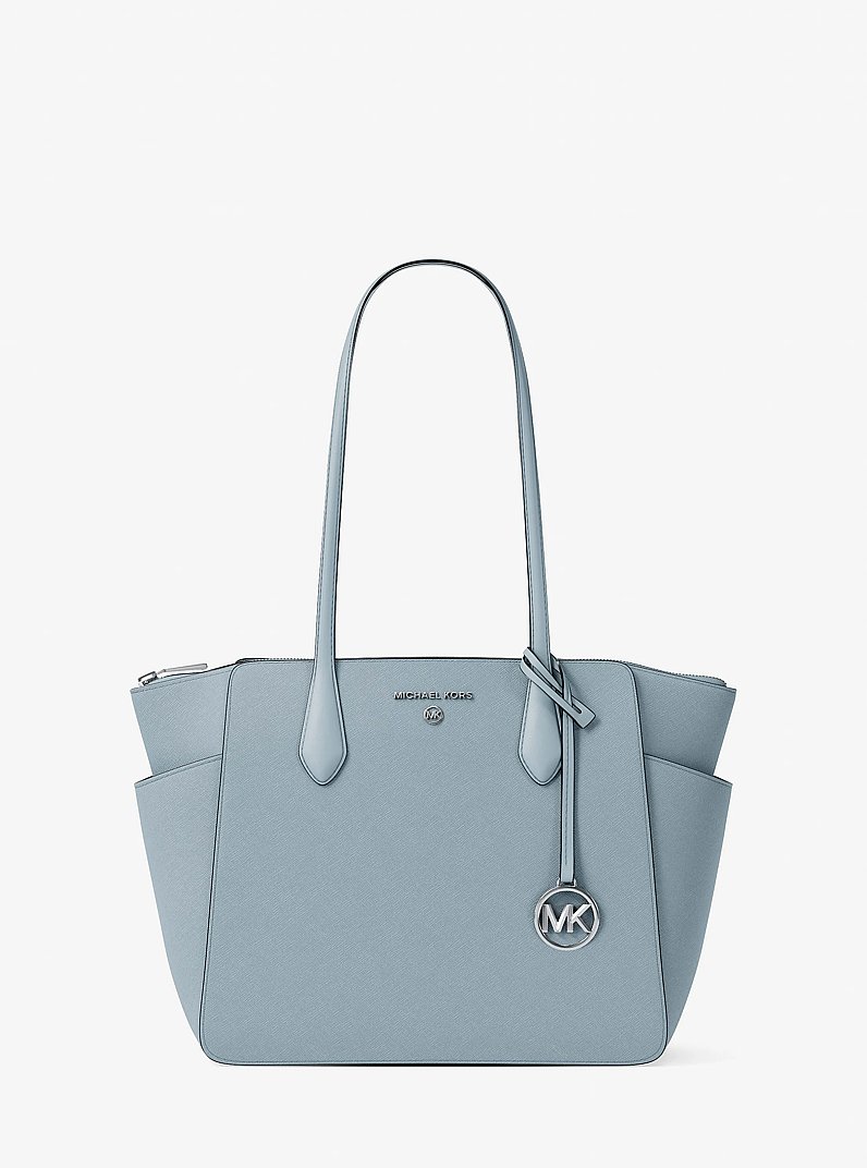 Marilyn Medium Saffiano Leather Tote Bag in PALE OCEAN | Michael Kors