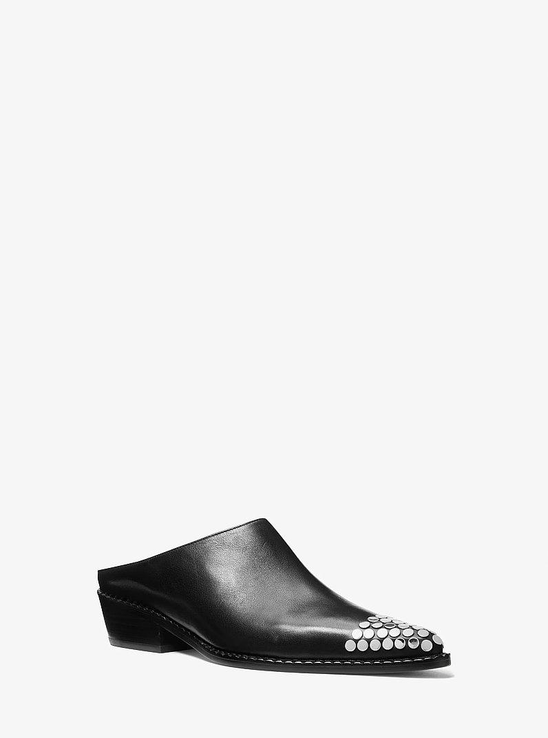 Mule Nash en cuir clout&eacute; in NOIR | Michael Kors