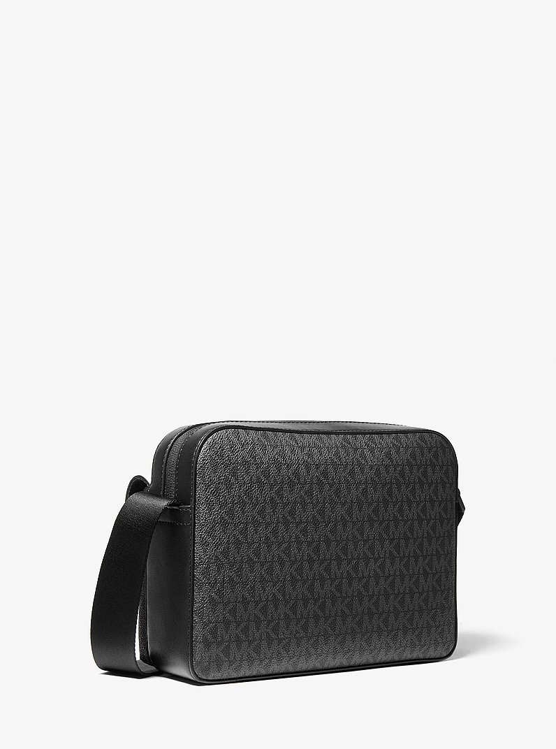Cooper Medium Signature Logo Camera Bag in BLACK COMBO | Michael Kors