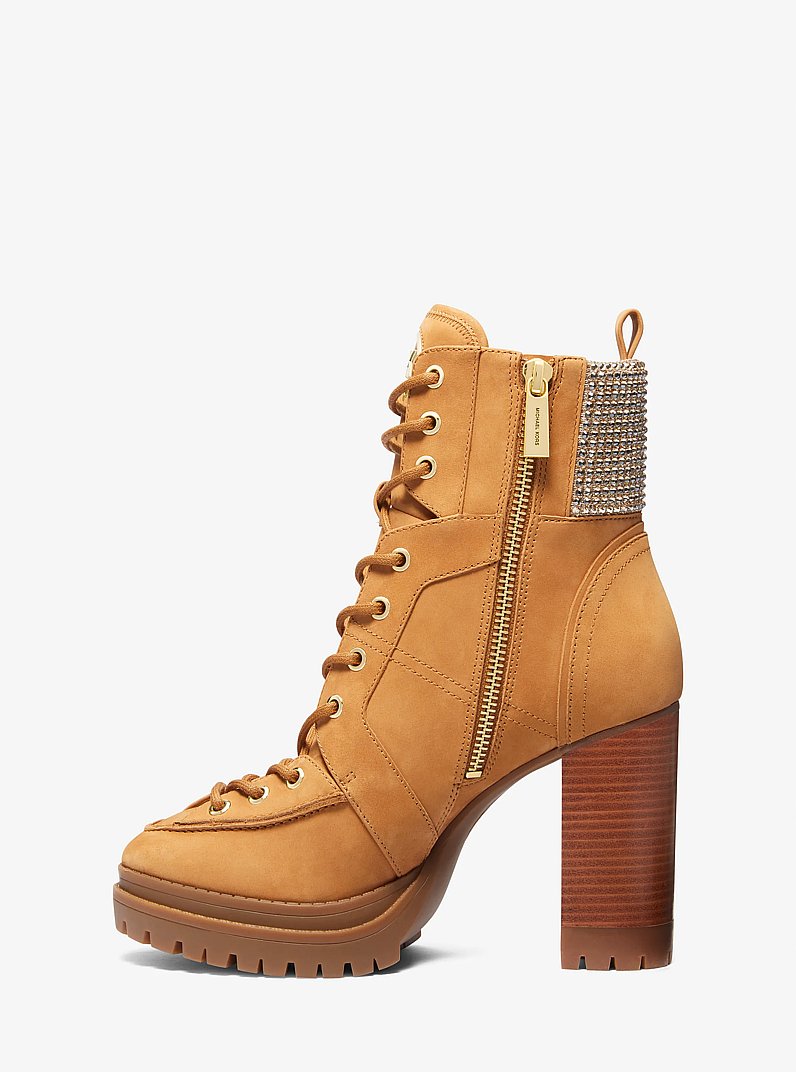Stiefel Yvonne aus Nubukleder mit Verzierungen