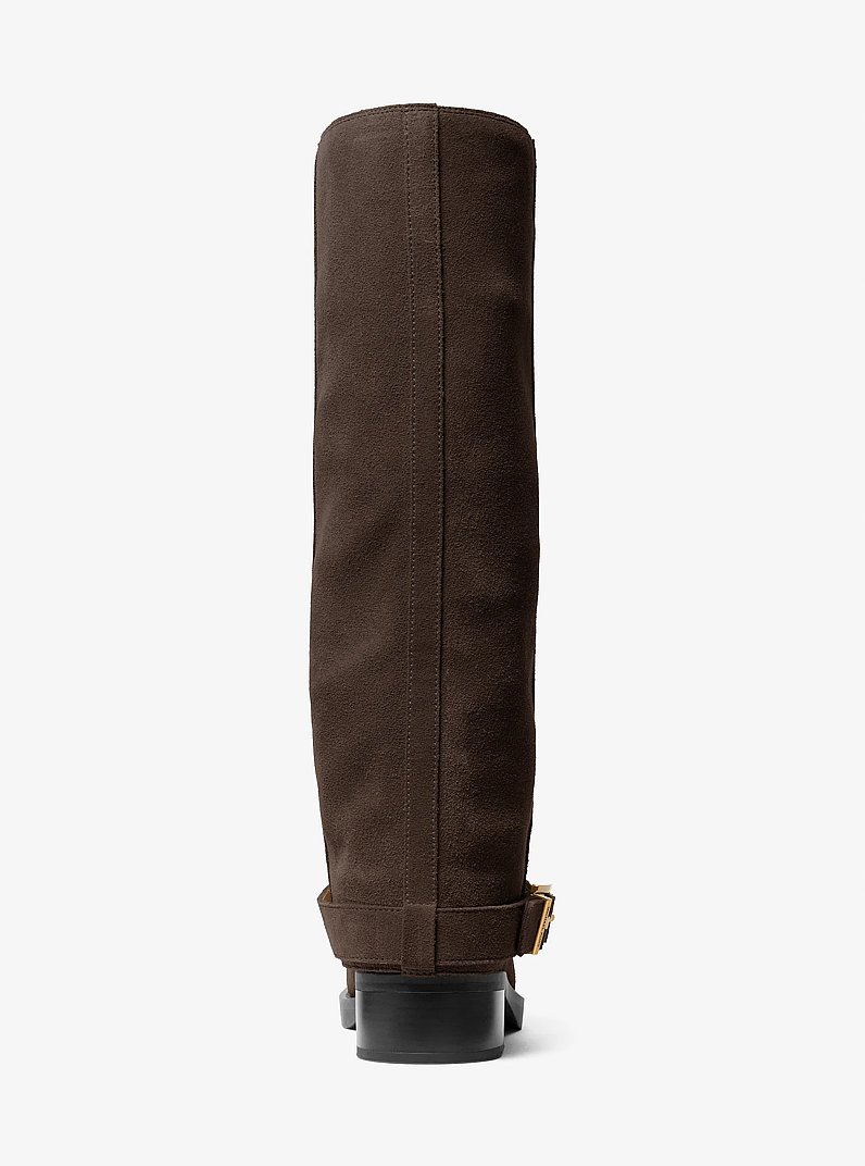 Colby Leather and Signature Logo Boot in CHOCOLATE | Michael Kors