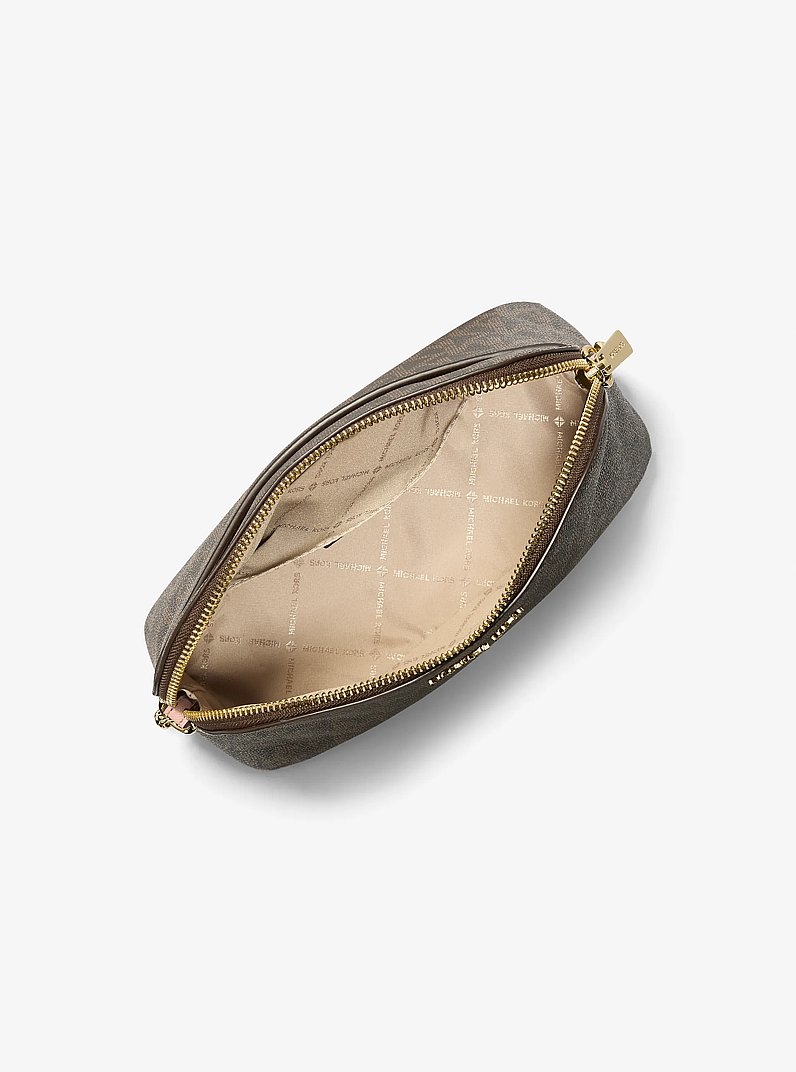 Cindy Signature Logo Dome Crossbody Bag in BRN/SFTPINK | Michael Kors