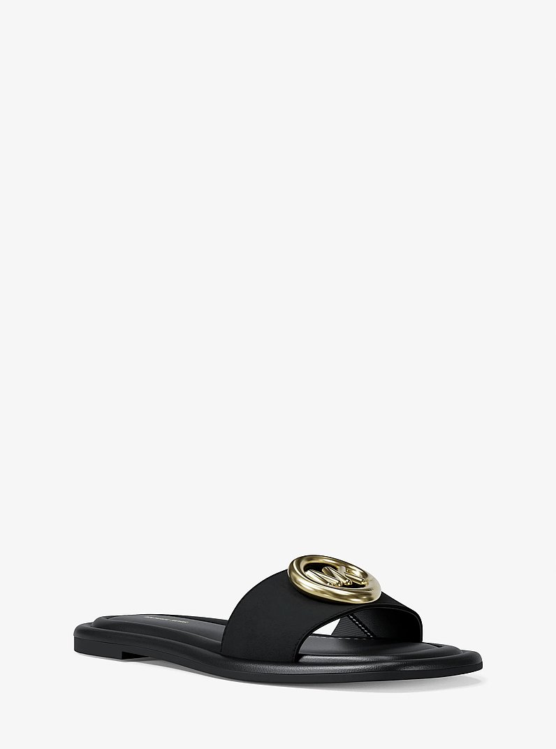 Milan Suede Slide Sandal in BLACK | Michael Kors