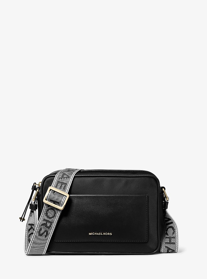 Jet Set Large Nylon Gabardine Crossbody Bag in BLACK | Michael Kors
