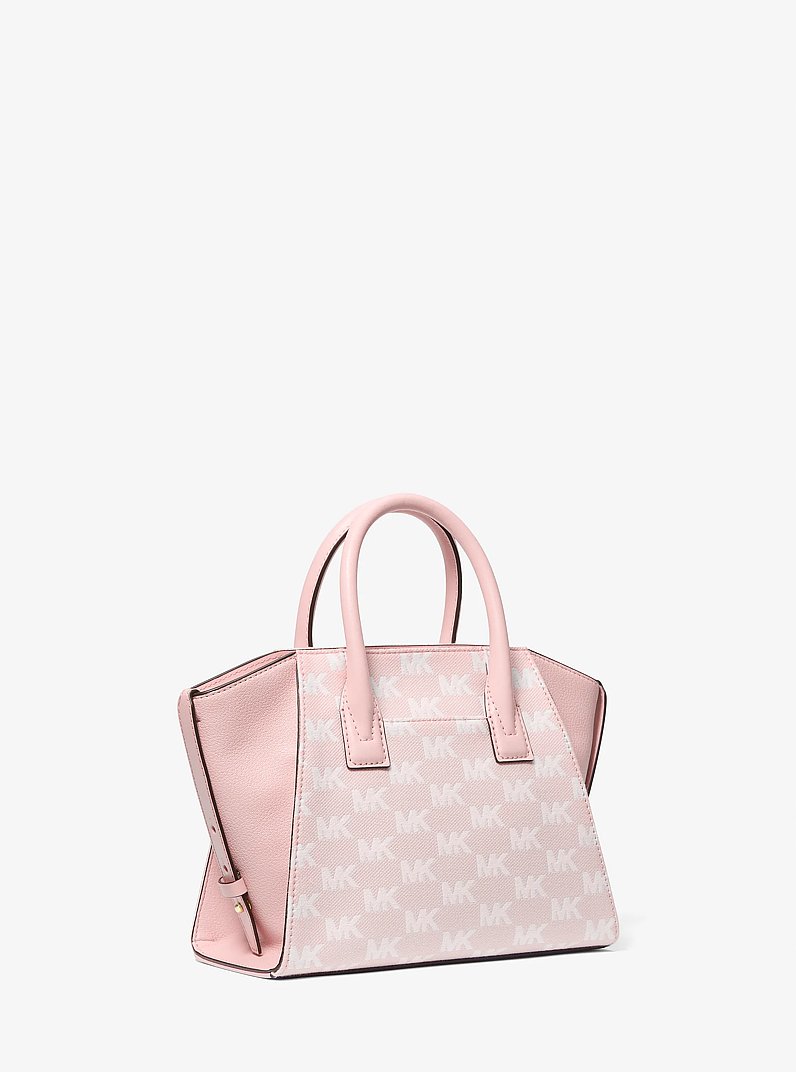 Petit sac &agrave; main Avril en jacquard &agrave; logo Signature in ROSE POUDR&Eacute; | Michael Kors