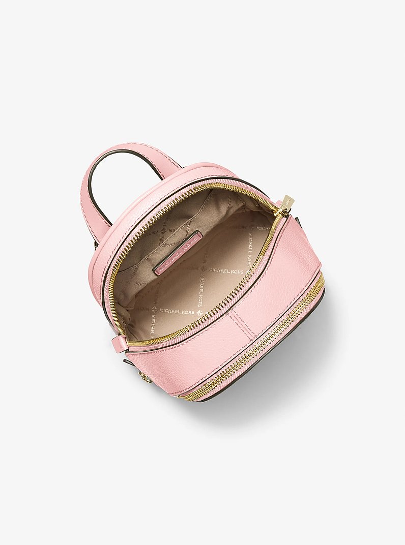 Rhea Extra-Small Pebbled Leather Backpack in POWDER BLUSH | Michael Kors