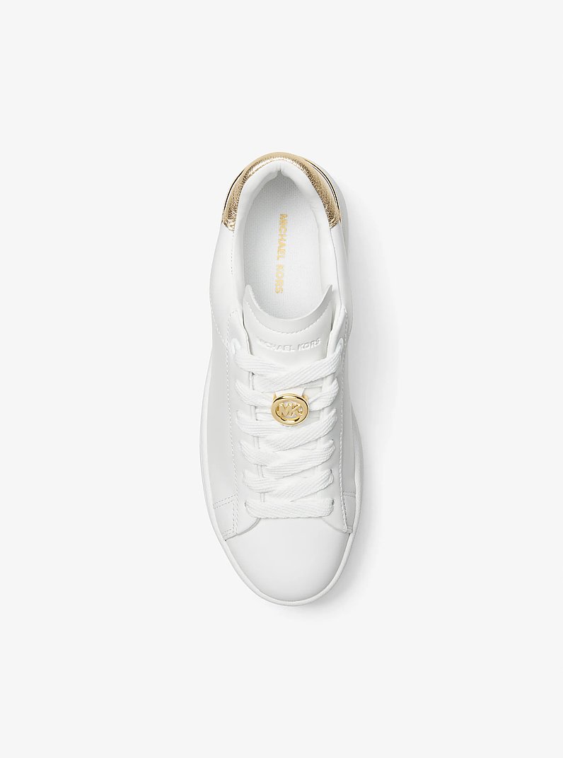 Dottie Leather Platform Sneaker in PALE GOLD | Michael Kors