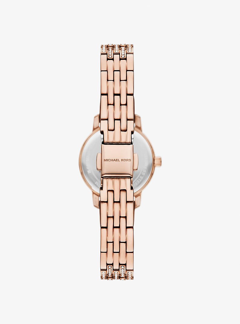 Petite Melissa Pav&eacute; Rose Gold-Tone Watch in ROSE GOLD | Michael Kors