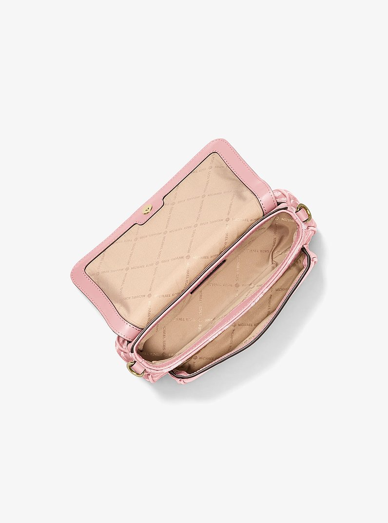 Jet Set Travel Small Logo Jacquard Denim Crossbody Bag With Pouch in POWDER BLUSH | Michael Kors