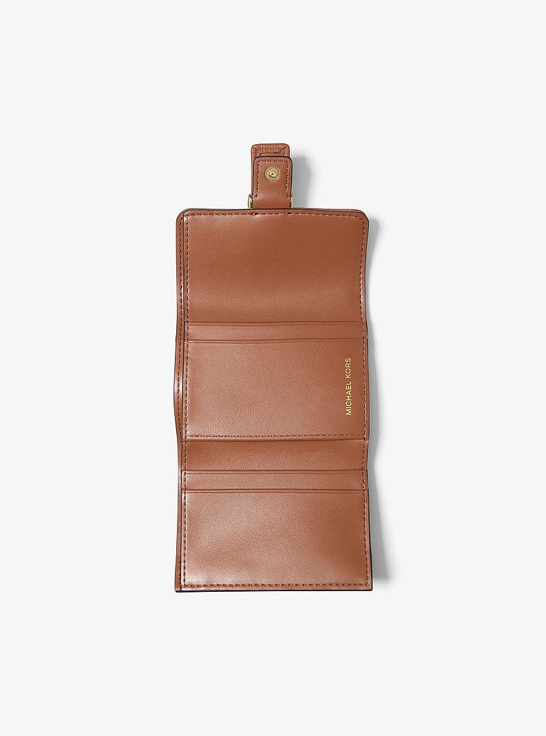 Colby Small Empire Monogram Tri-Fold Wallet in VANILLA/LUGGAGE | Michael Kors