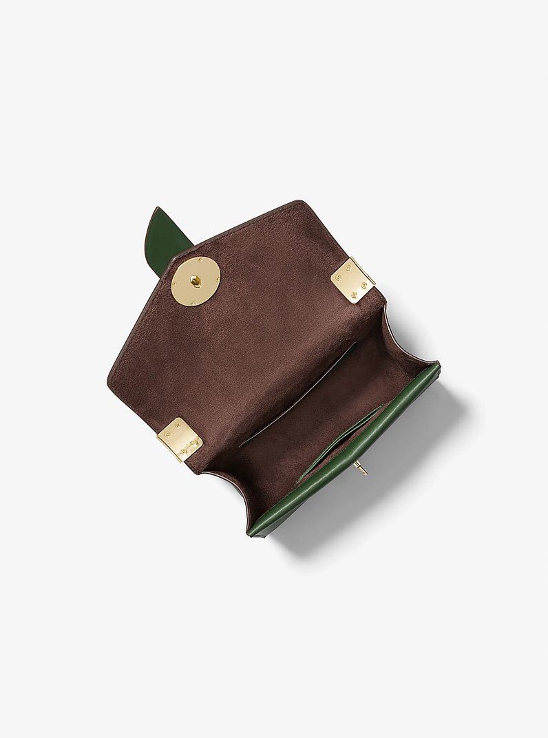 Petit sac &agrave; bandouli&egrave;re Greenwich en cuir saffiano in VERT AMAZONE | Michael Kors