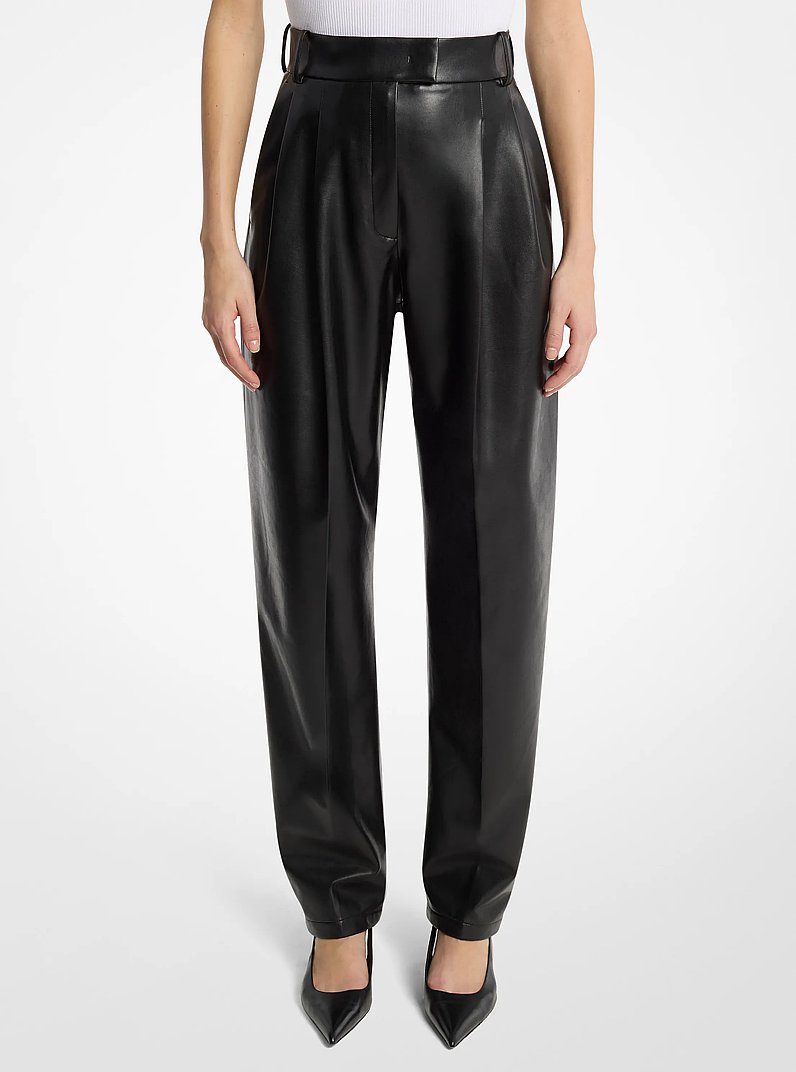 Dru Pleated Trousers in BLACK | Michael Kors