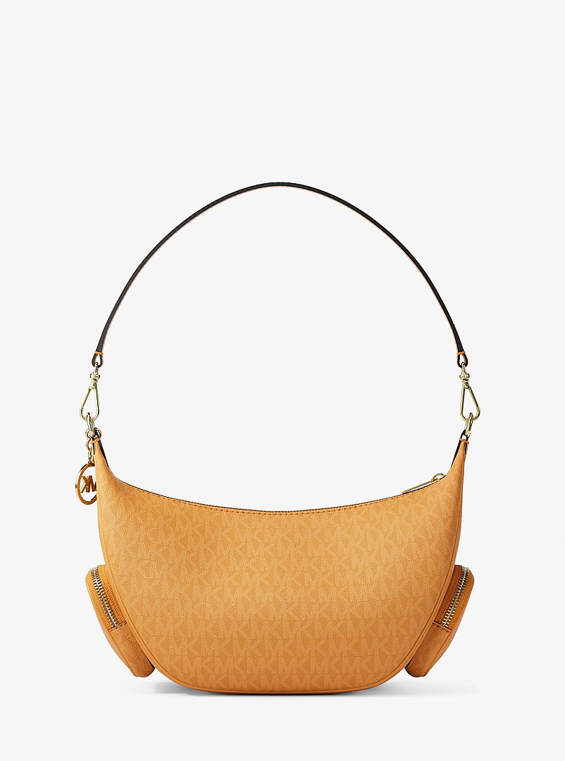 Sac &agrave; &eacute;paule convertible Merritt de taille moyenne &agrave; logo Signature in ORANGE ECLATANT | Michael Kors