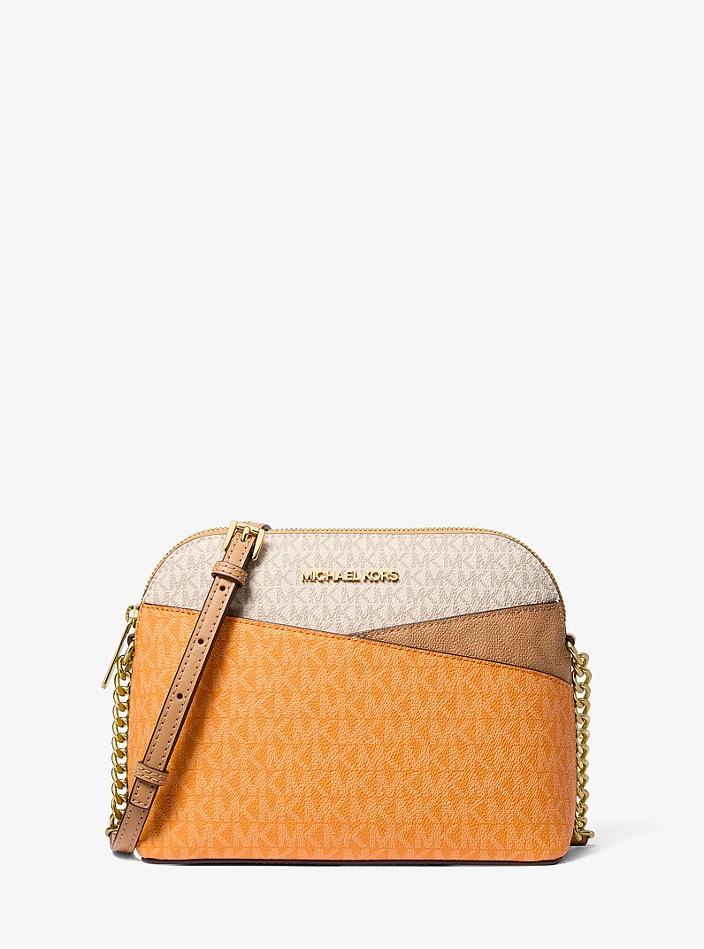 Sac &agrave; bandouli&egrave;re Jet Set Travel de taille moyenne &agrave; blocs de couleurs et &agrave; logo Signature in ORANGE POP MULTI | Michael Kors