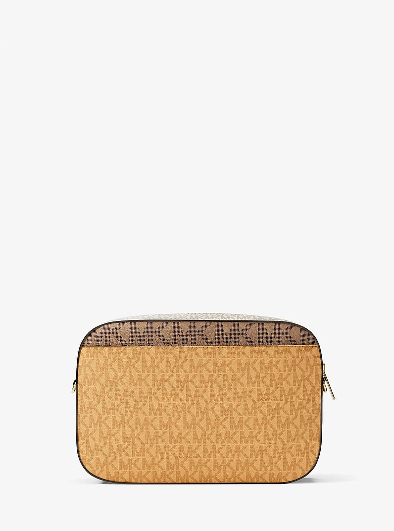 Borsa a tracolla Jet&nbsp;Set grande con logo in HONEYWHEAT MULTI | Michael Kors