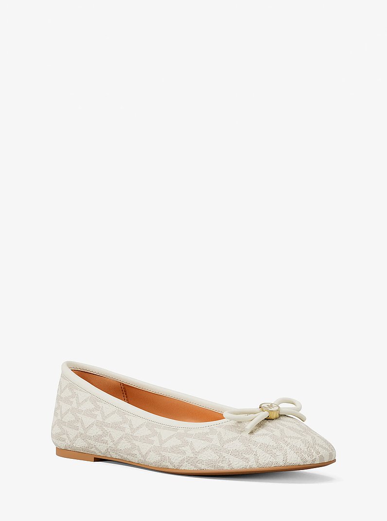 Savannah Signature Logo Ballet Flat in VANILLA | Michael Kors