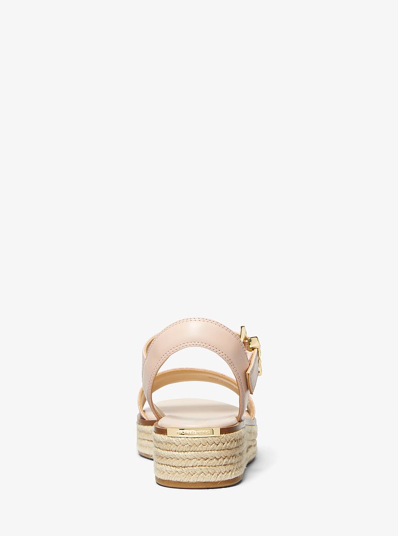 Richie Smooth and Logo Platform Espadrille Sandal in BALLET | Michael Kors