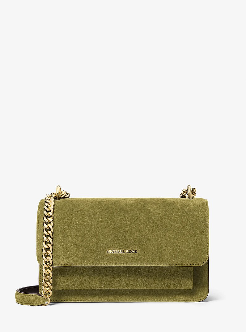 Grand sac &agrave; &eacute;paule Claire en su&egrave;de in PISTACHE | Michael Kors