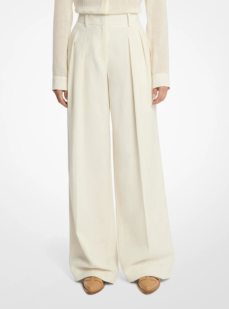Linen Wide-Leg Trousers
