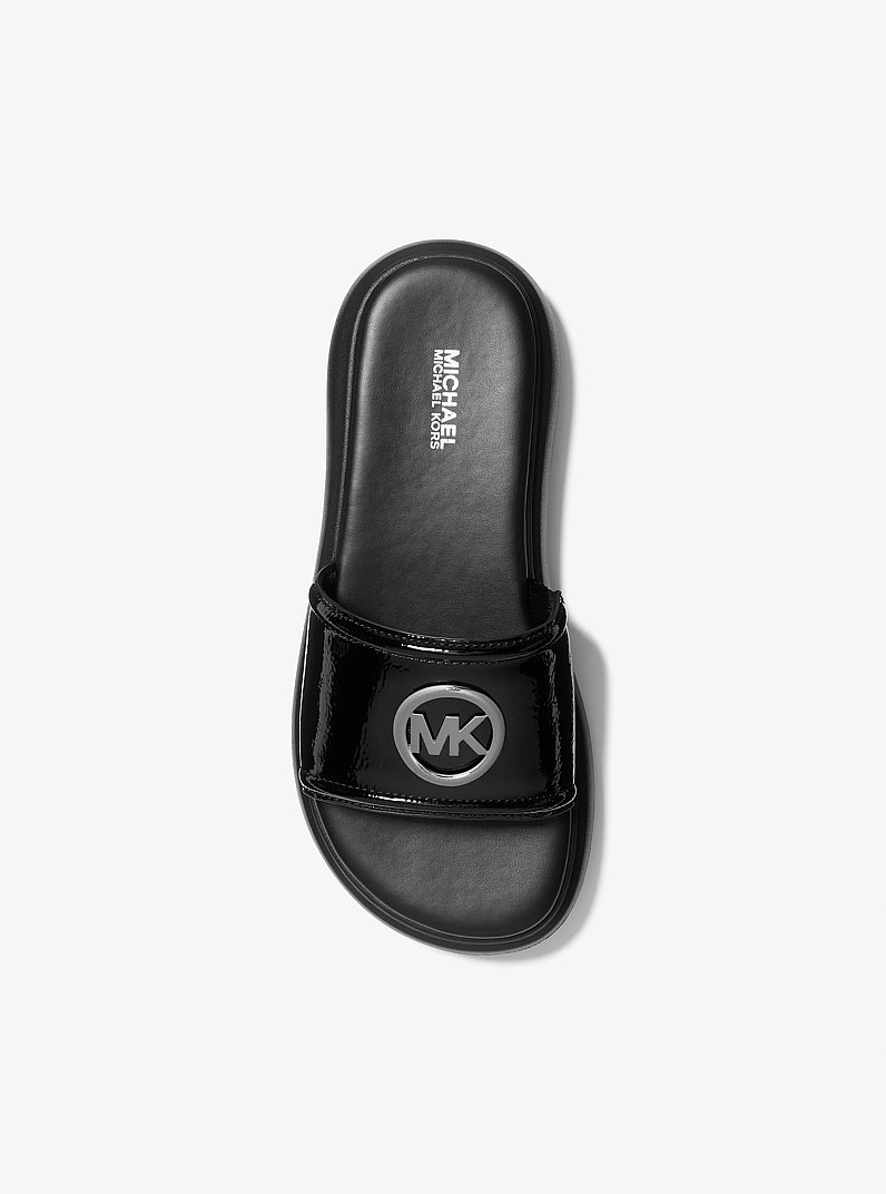 Romey Platform Slide Sandal in BLACK | Michael Kors