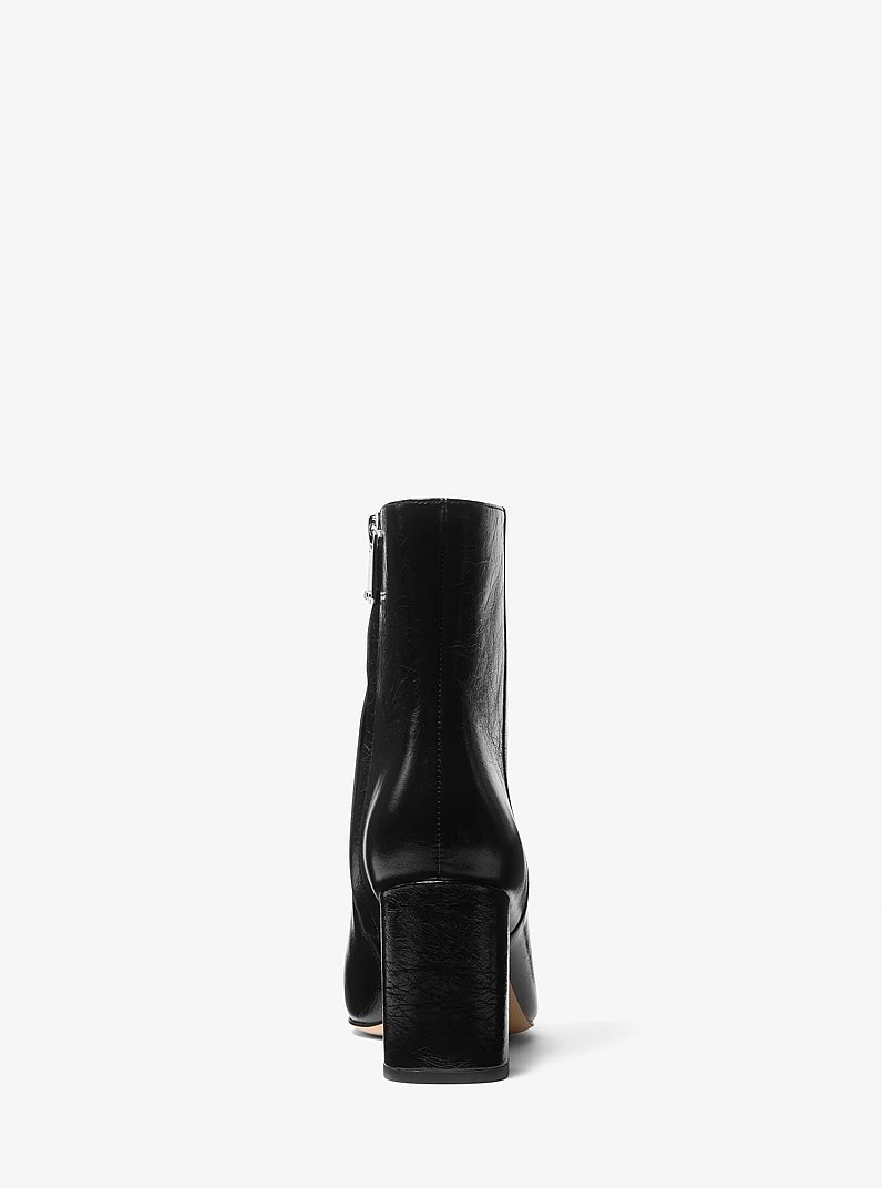 Elise Leather Ankle Boot in BLACK | Michael Kors