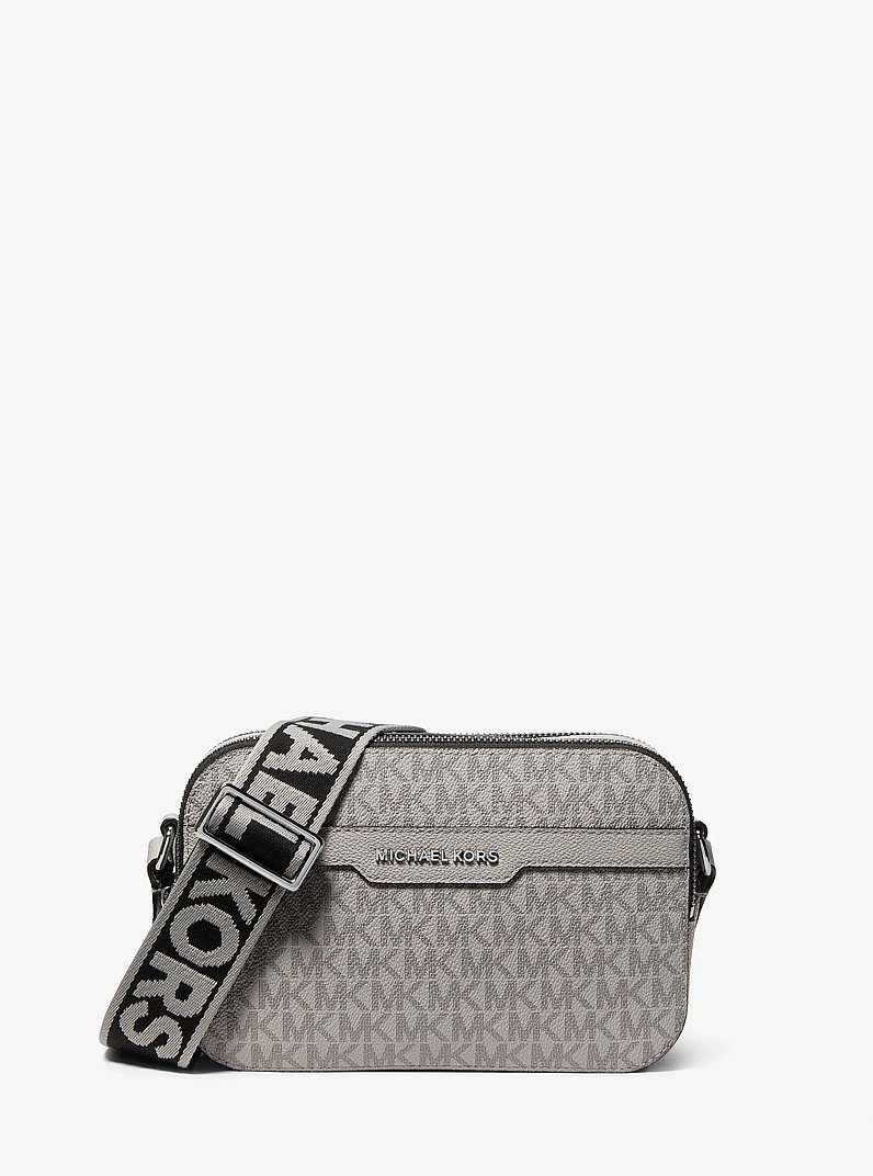 Sac &agrave; bandouli&egrave;re pour cam&eacute;ra Hudson &agrave; logo Signature in NICKEL | Michael Kors