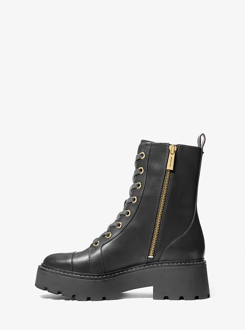 Blake Leather Combat Boot in BLACK | Michael Kors