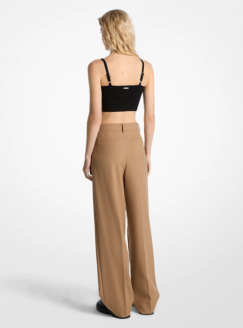 Pleated Wide-Leg Pants in CAFE | Michael Kors