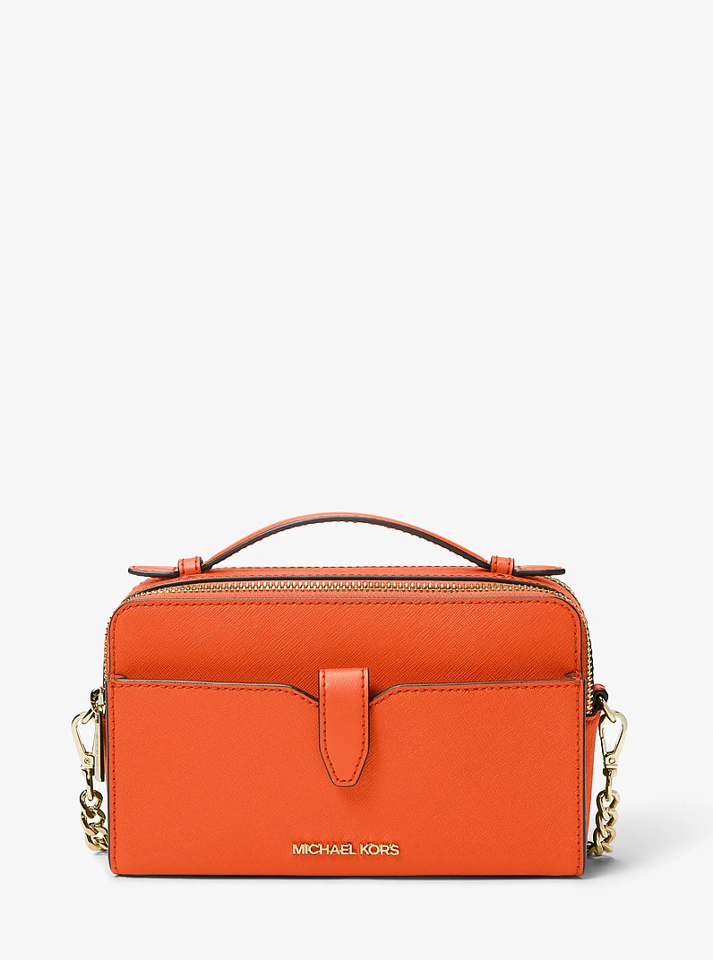 Jet Set Medium Saffiano Leather Smartphone Double-Zip Crossbody