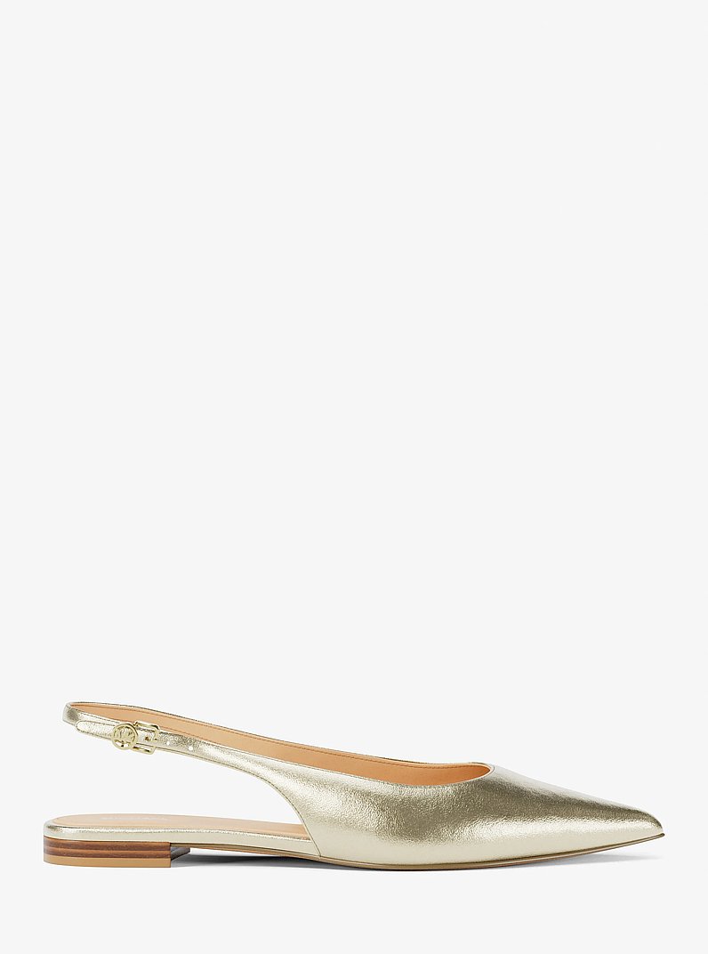 Amali Metallic Slingback Flat in PALE GOLD | Michael Kors