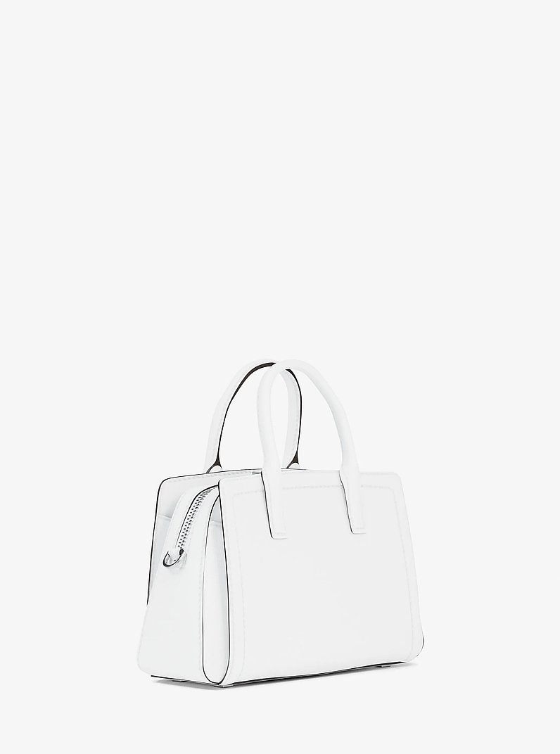 Tr&egrave;s petit sac &agrave; bandouli&egrave;re Laila en Cuir in BLANC OPTIQUE | Michael Kors