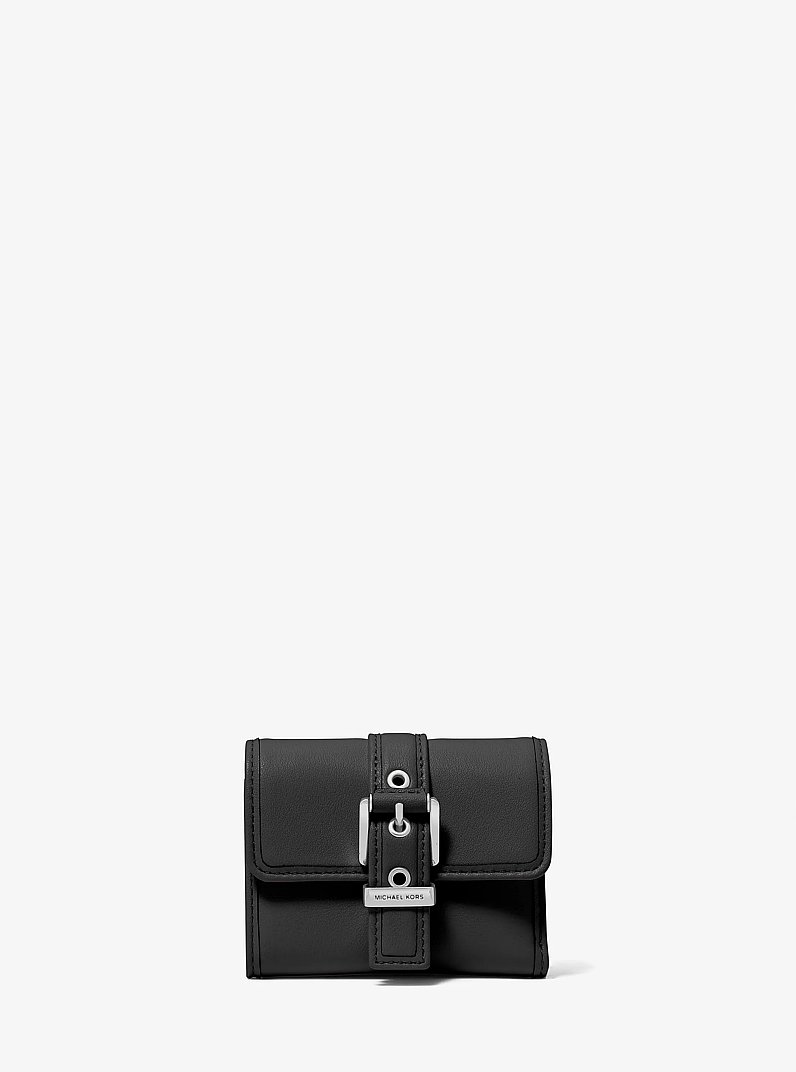 Colby Small Leather Tri-Fold Wallet in BLACK | Michael Kors