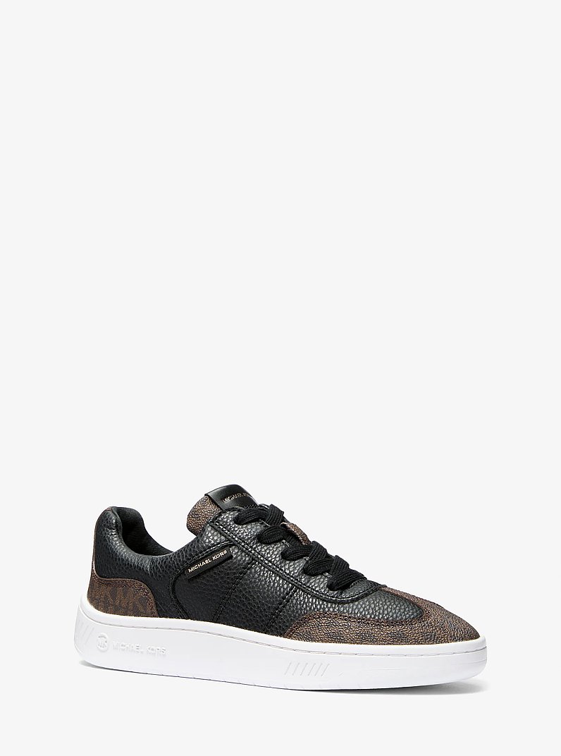 Kai Mixed-Media Sneaker in BLK/BROWN | Michael Kors