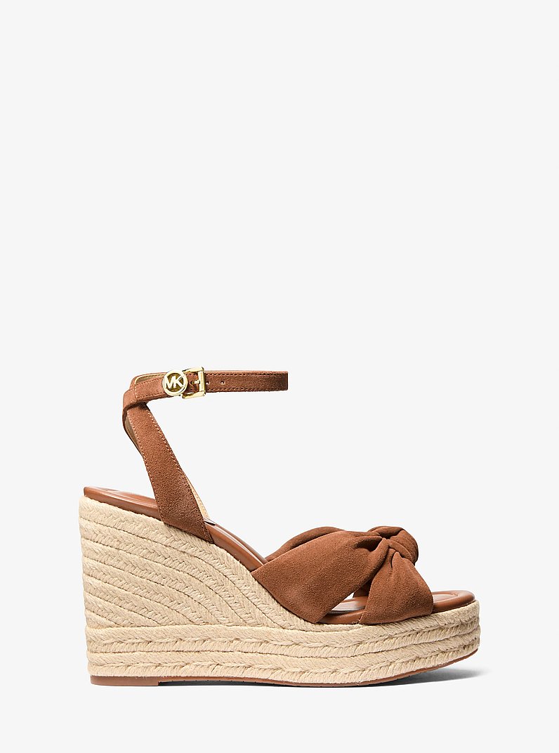 Sandalo Elena in pelle scamosciata con zeppa in CUOIO | Michael Kors