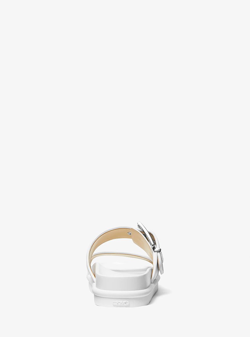 Colby Leather Slide Sandal in OPTIC WHITE | Michael Kors