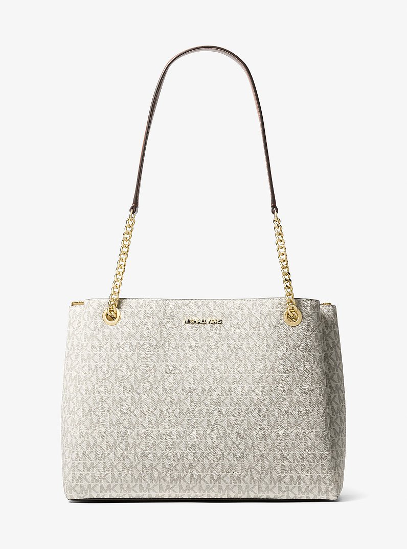 Soho Medium Signature Logo Tote Bag in VANILLA | Michael Kors
