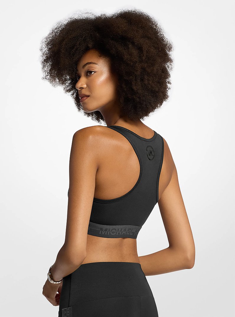 Logo Tape Sports Bra in BLACK | Michael Kors