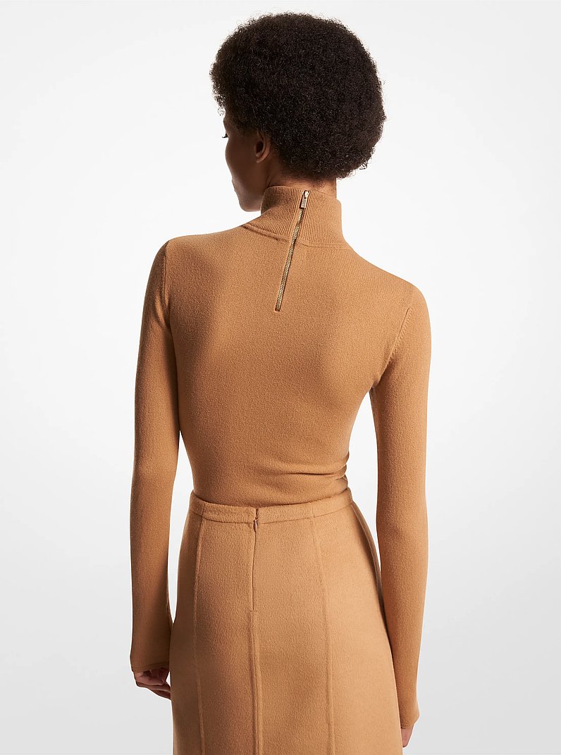 Body dolcevita in cashmere stretch in CAMMELLO | Michael Kors