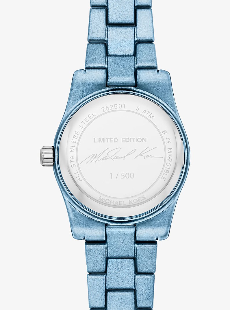 Kleine, blaue Armbanduhr Lexington in limitierter Auflage in CHAMBRAY | Michael Kors