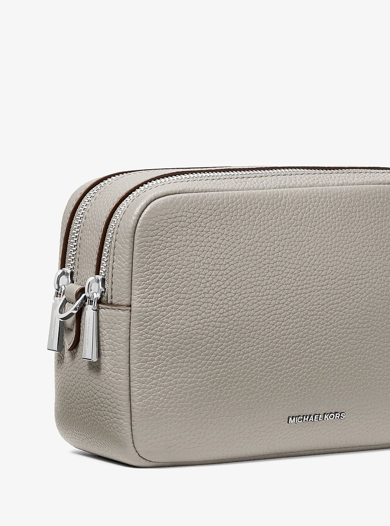Bryant Medium Pebbled Leather Camera Crossbody Bag in HEATHER GREY | Michael Kors