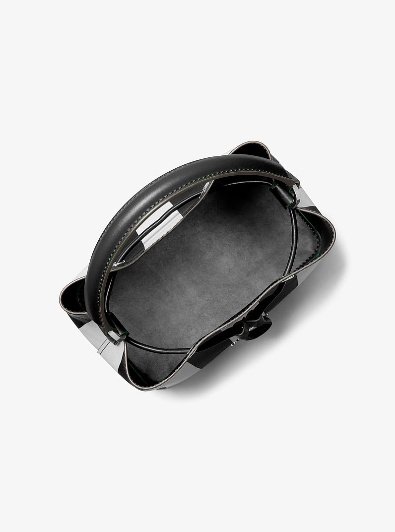 Suri Medium Striped Bucket Bag in BLACK COMBO | Michael Kors