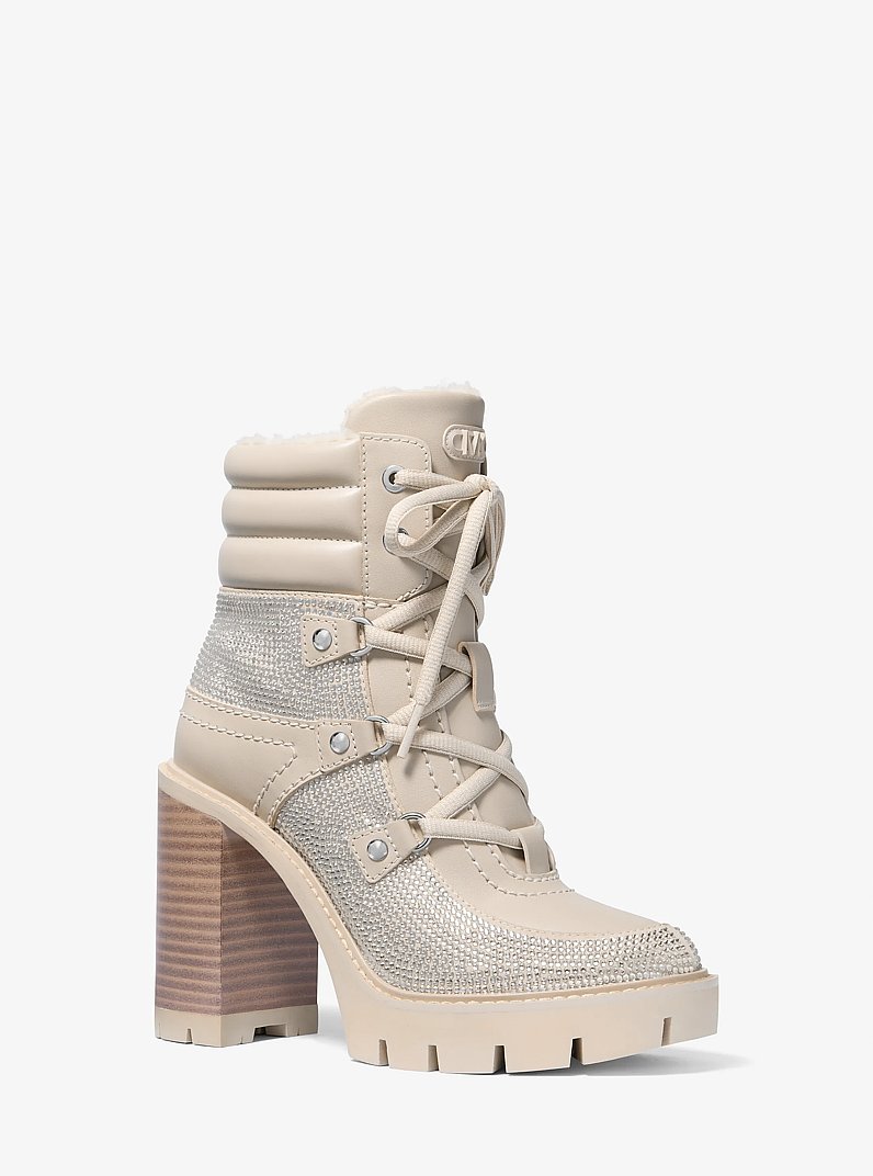 Asher Crystal Embellished Boot in BONE | Michael Kors