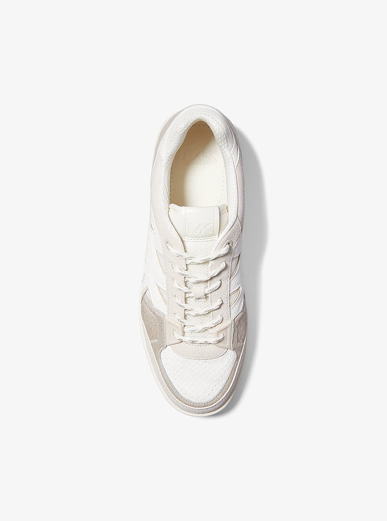 Rebel Mixed-Media Sneaker in BONE MULTI | Michael Kors